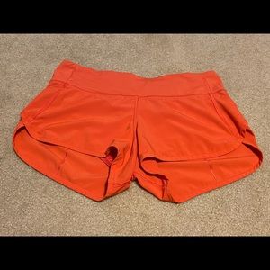Coral Lululemon Shorts Size 4